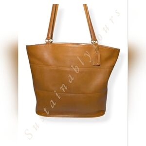 Vintage Coach Tribeca Large Shopper Tote 1998 Camel Leather Handbag Bag 9094